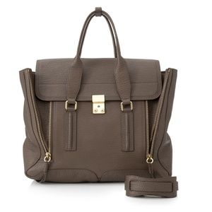 3.1 Phillip Lim Brown Grain Leather Large Pashli